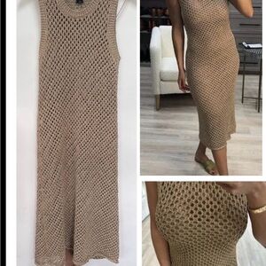 House of Harlow knitted gold - Bronze dress With Detachable Slip